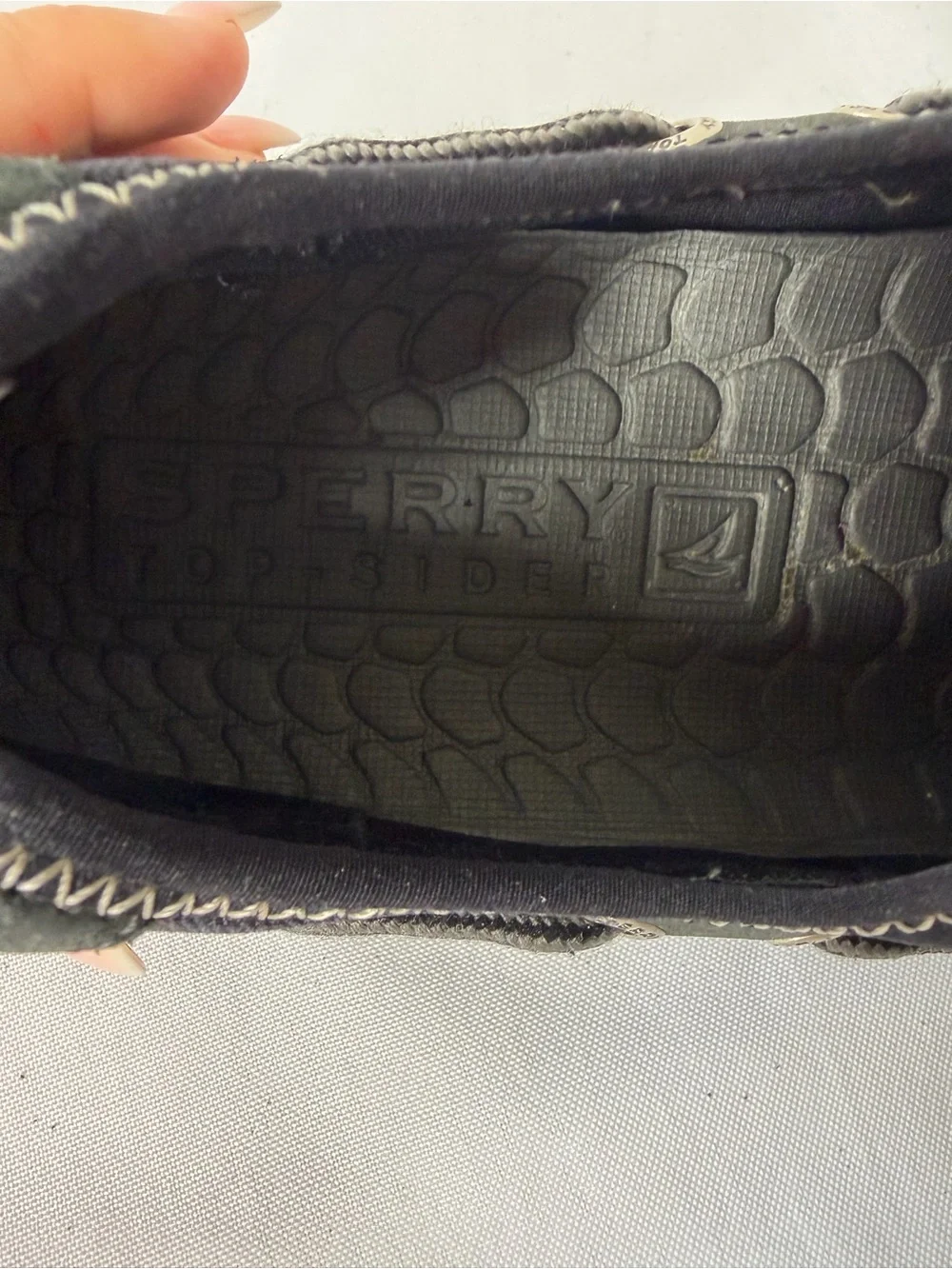 Sperry Men Ultralite Black Slip-On Boat Sea Kite Sport Moc Shoes Size 9